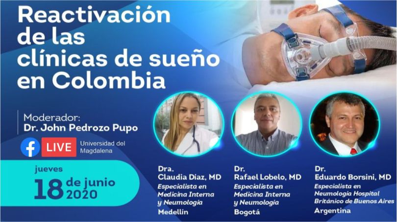 #Asoneumocito Los invita a participar a través de Facebook Live en la conferencia: REACTIVACIÓN DE LAS CLÍNICAS DE SUEÑO EN COLOMBIA.