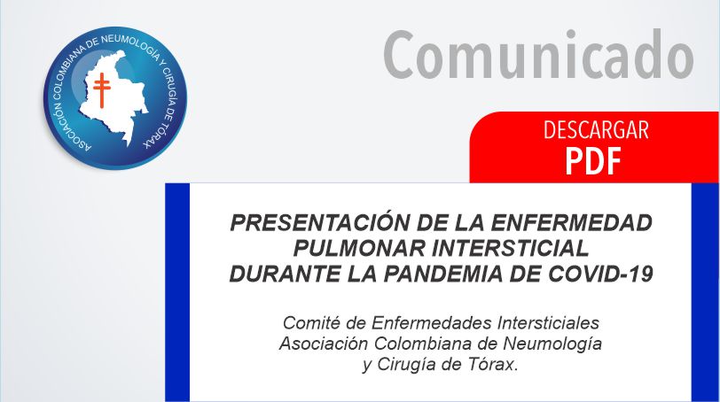 🟢#COMUNICADO – PRESENTACIÓN DE LA ENFERMEDAD PULMONAR INTERSTICIAL DURANTE LA PANDEMIA DE COVID-19