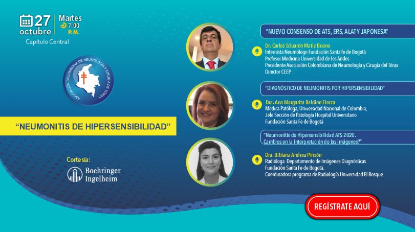 🔴#WEBINAR:  “NEUMONITIS DE HIPERSENSIBILIDAD” – Capítulo Central