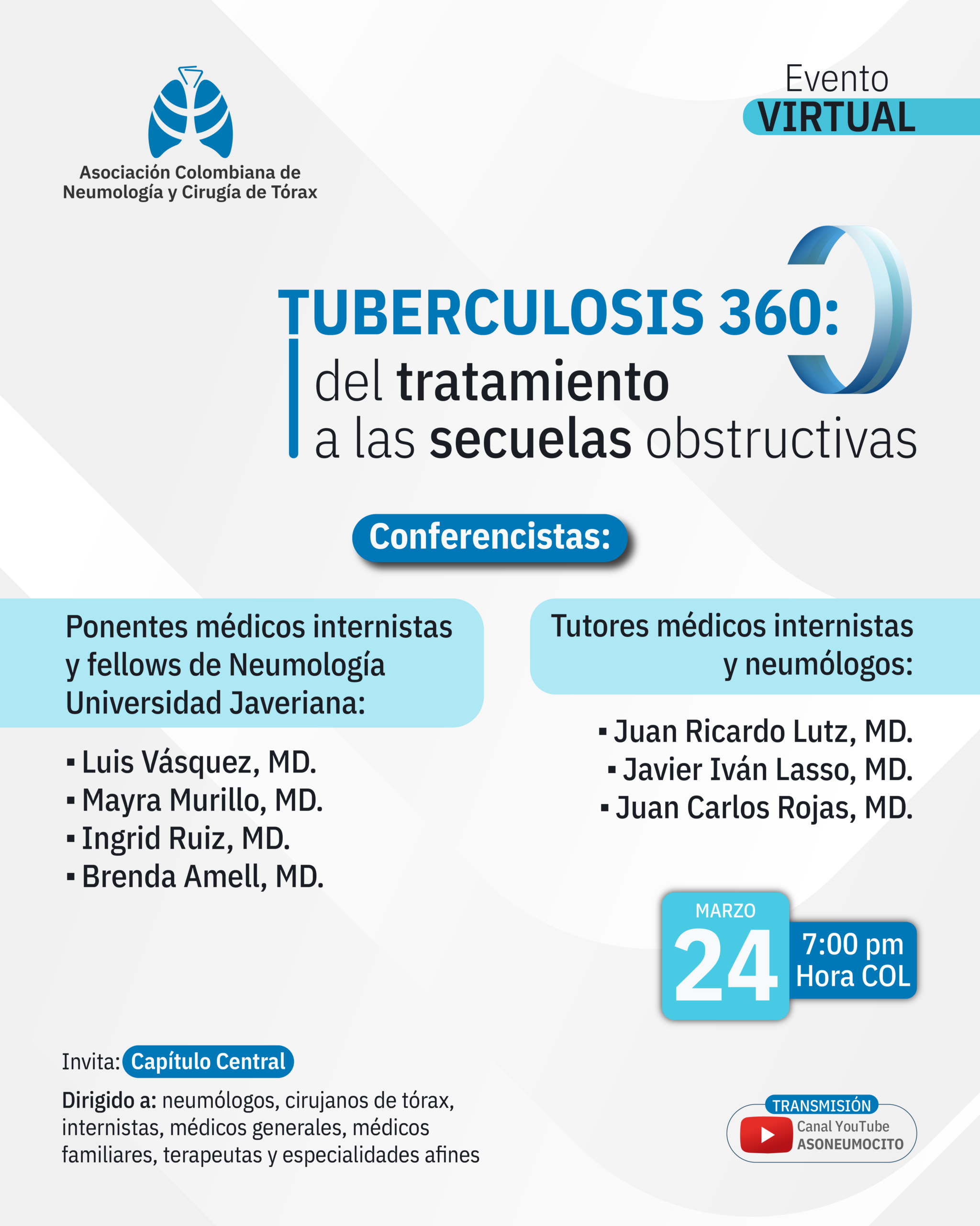 Evento virtual Tuberculosis 360 – 24 de marzo, Día Mundial de la Tuberculosis.