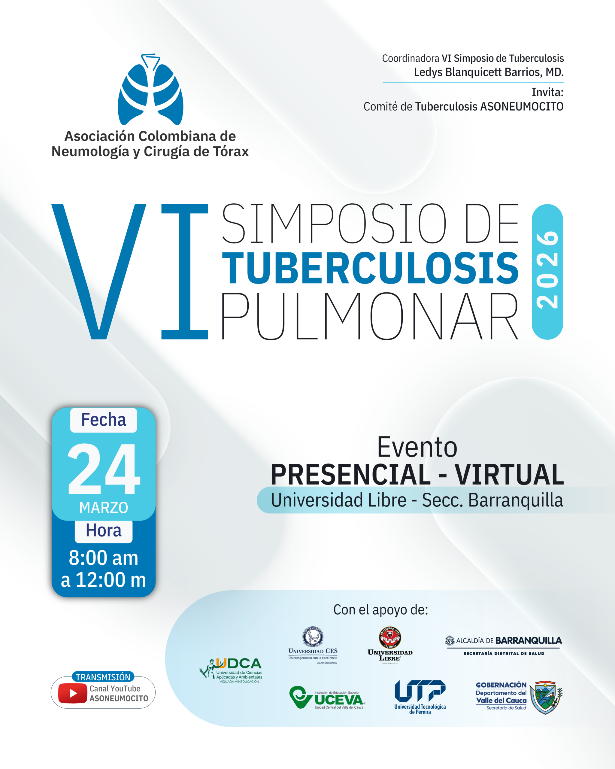 Pieza promocional del VI Simposio de Tuberculosis 2026